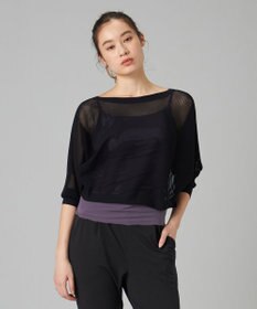 Chacott Chacott BALANCE【ノーソイングニット】７分袖メッシュニットＴシャツ