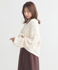 earth music&ecology ポコポコケーブルカーディガン