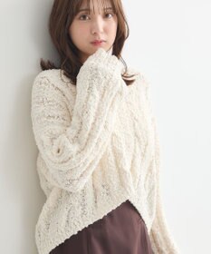 earth music&ecology ポコポコケーブルカーディガン