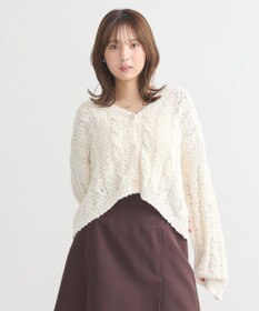 earth music&ecology ポコポコケーブルカーディガン