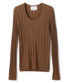 BEIGE， LABRADO / ランダムリブ Uネックニット
