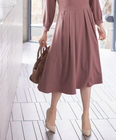 Tiaclasse 【洗える】ハイネックピンタックワンピース