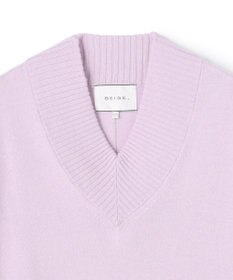 BEIGE， 【洗える】POMPE / ウールカシミヤ配色ラインVネックニット