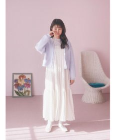 earth music&ecology バイカラースポンディッシュカーディガン