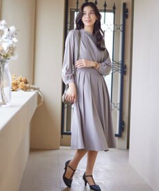 Tiaclasse 【洗える】ハイネックピンタックワンピース