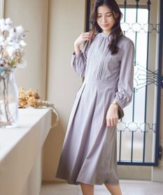 Tiaclasse 【洗える】ハイネックピンタックワンピース