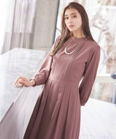 Tiaclasse 【洗える】ハイネックピンタックワンピース