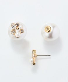 Phoebe クラシカルパール×ビジューバックキャッチピアス