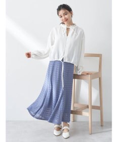 earth music&ecology カフタンフリルブラウス