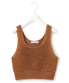 ICB L 【洗える】 シャインポリエステルクロッシェ ニットベスト