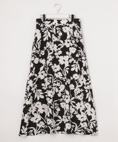 自由区 【XSサイズ~/洗える】モノトーンドットフレア スカート