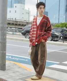 WEGO リラックスフィットパターンカーディガン