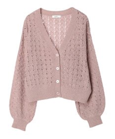 earth music&ecology 透かし編みテープヤーンカーディガン