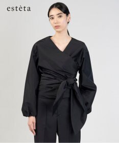 23区 【エステータ】シルク混タフタ カシュクールブラウス