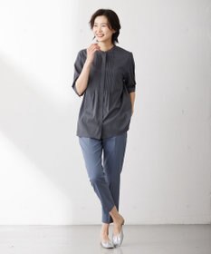 J.PRESS LADIES L 【WEB限定カラーあり・セットアップ対応・洗える・撥水・防汚】コットンFITTYシャーク テーパード パンツ