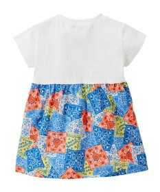 MIKI HOUSE HOT BISCUITS 【80-120cm】バンダナ柄 切り替えワンピース