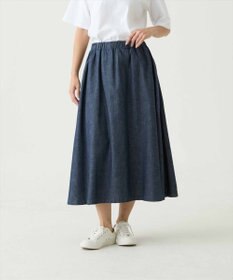 caqu gather skirt ゆったりシルエットデニムスカート