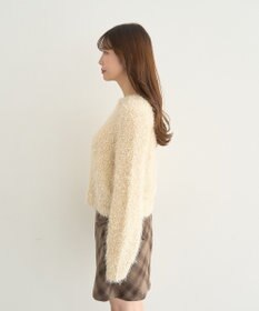 earth music&ecology ポンポンヤーンラメニットプルオーバー