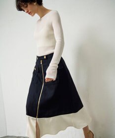 GRACE CONTINENTAL バイカラージップスカート