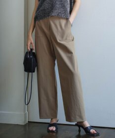 ICB 【洗える】ストレッチピーチツイル バレルパンツ チノ系