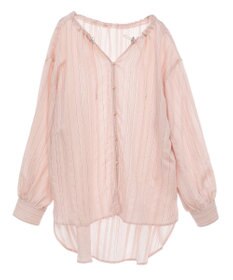 Green Parks ドロストネックシアーストライプチュニック