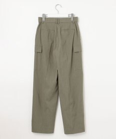自由区 L 【洗える・ストレッチ素材】リネンヴィスコース ストレッチ カーゴパンツ