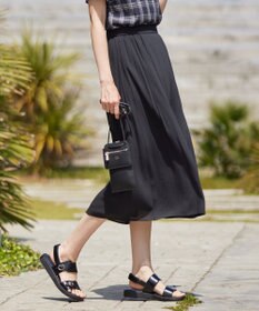 J.PRESS LADIES 【洗える】スプリットジョーゼット ランダムタック スカート