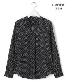 ICB L 【新色追加・WEB限定】BackSatinAmunzen キーネックブラウス