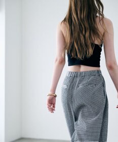 uncrave ギンガムチェック ワイドパンツ