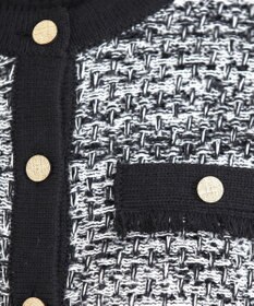 Tiaclasse 【洗える】ツイードニットカーディガン