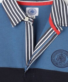 J.PRESS KIDS 【140-170cm】襟ストライプ ブロッキングポロシャツ