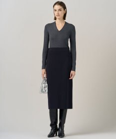 ICB L 【洗える】 シンセティックダブルフェイス ニットタイトスカート