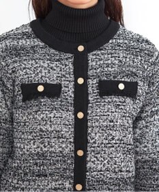 Tiaclasse 【洗える】ツイードニットカーディガン