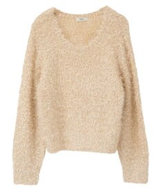 earth music&ecology ポンポンヤーンラメニットプルオーバー