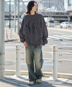 WEGO 【ユニセックス着用ITEM】ベロアモールグラフィックプルオーバー