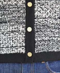 Tiaclasse 【洗える】ツイードニットカーディガン