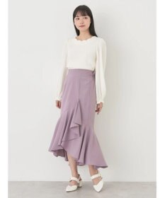 earth music&ecology アシメラッフルヘムスカート