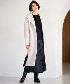 自由区 S 【洗える】セミウーステッドウールボートネック ニット