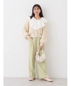 earth music&ecology ラッフルカラーブラウス