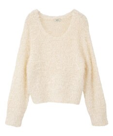 earth music&ecology ポンポンヤーンラメニットプルオーバー