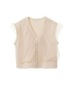 earth music&ecology チュールドッキングノースリカーディガン