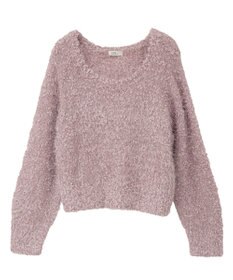 earth music&ecology ポンポンヤーンラメニットプルオーバー