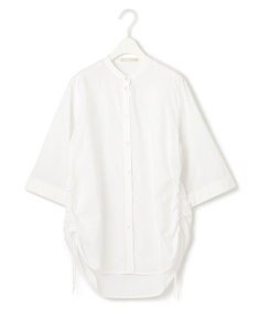 ICB 【洗える】コットンモダールローン バンドカラーシャツ