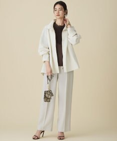 自由区 【カタログ掲載・ご好評につき新色追加・セットアップ対応】リネンライクシンセティックワイドストレート パンツ