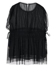 YECCA VECCA チュールギャザーブラウス