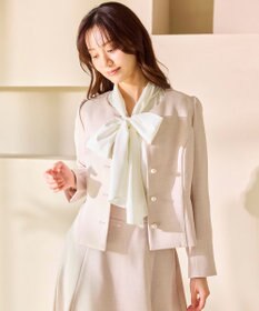 Feroux 【先行予約】パール釦ペプラムジャケット×スカート セットアップ