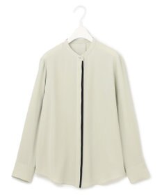 ICB 【WEB限定カラーあり・速乾・洗える】BackSatinAmunzen バンドカラーブラウス