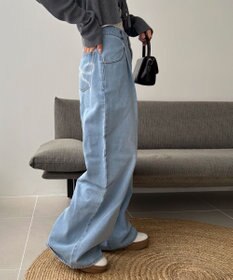 WEGO モチーフデニムタックパンツ