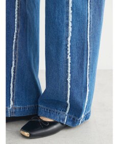 Green Parks ・Ｄｏｕｂｌｅ　Ｆｌａｇｓフリンジラインストレートデニム