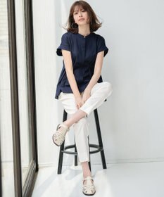 23区 【洗える】リネンレーヨンストレッチ テーパード パンツ